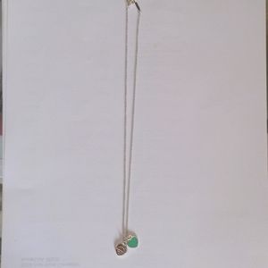 Tiffany & Co. Mini Double Heart Tag Pendant Sterling Silver Necklace